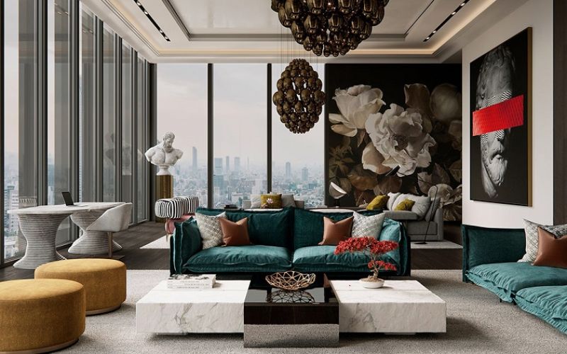 Nội thất hiện đại nơi tập trung của nghệ thuật cổ điển & điêu khắc