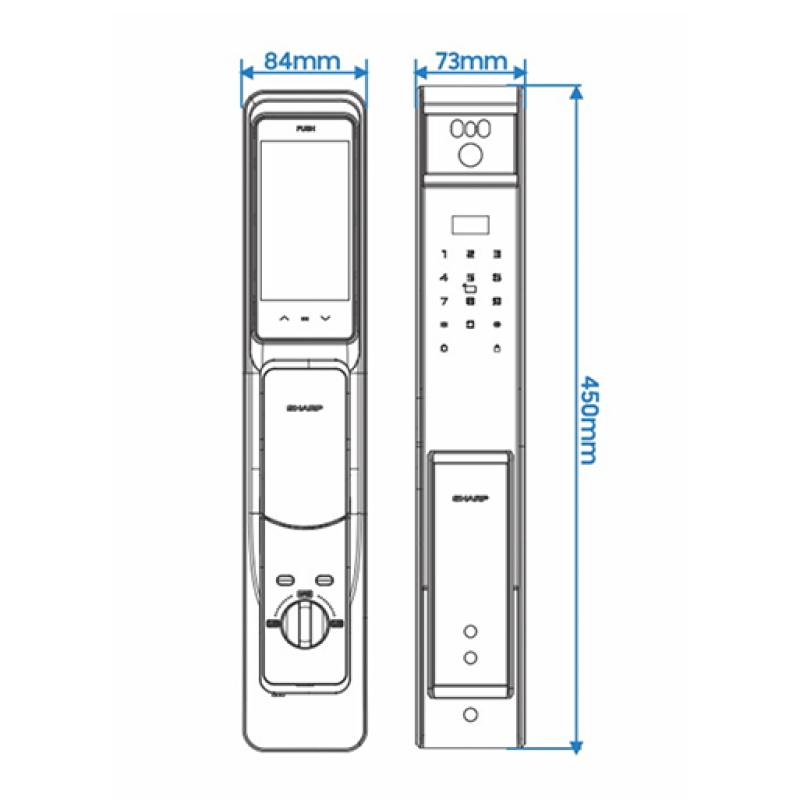 KHOÁ CỬA VÂN TAY SHARP H2-B
