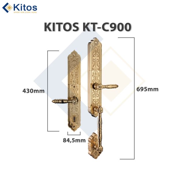 Khóa Vân Tay Tân Cổ Điển Mạ Vàng 24K Kitos KT-C900