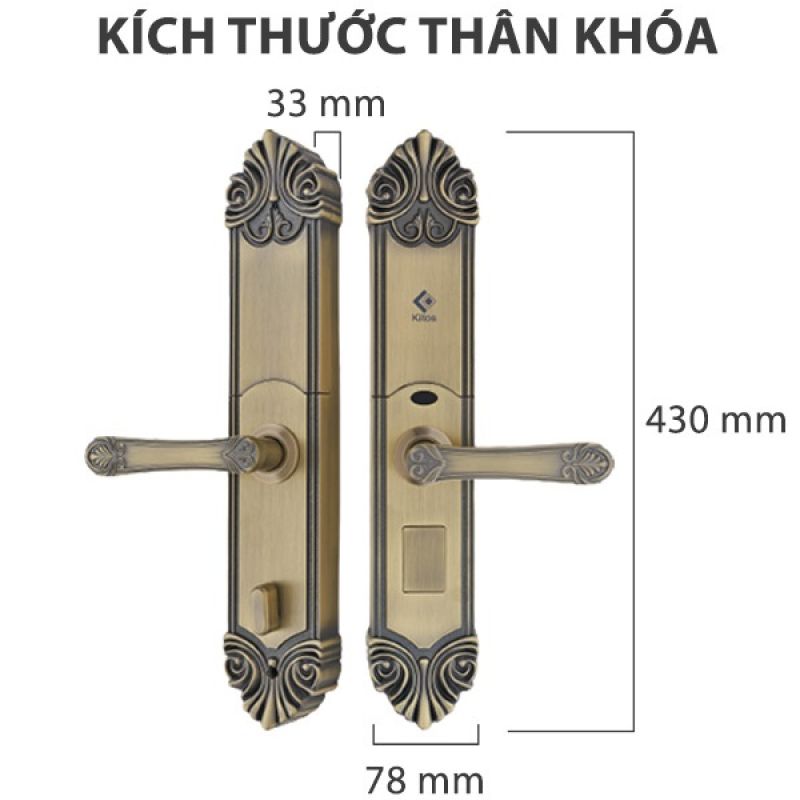 KHÓA CỬA VÂN TAY TÂN CỔ ĐIỂN KITOS KT-C200