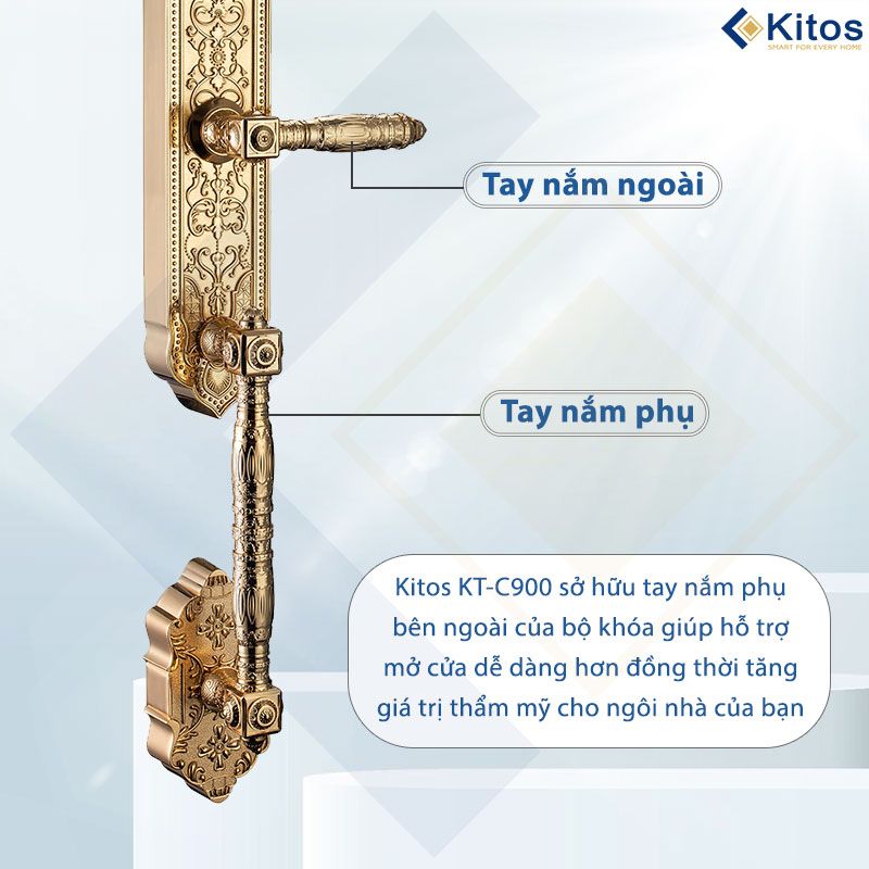 Khóa Vân Tay Tân Cổ Điển Mạ Vàng 24K Kitos KT-C900