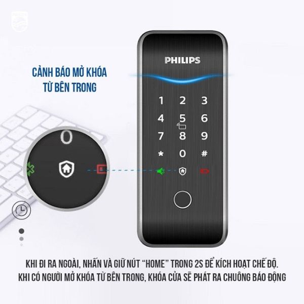 Khóa Cửa Vân Tay Philips 5100-5HBKS