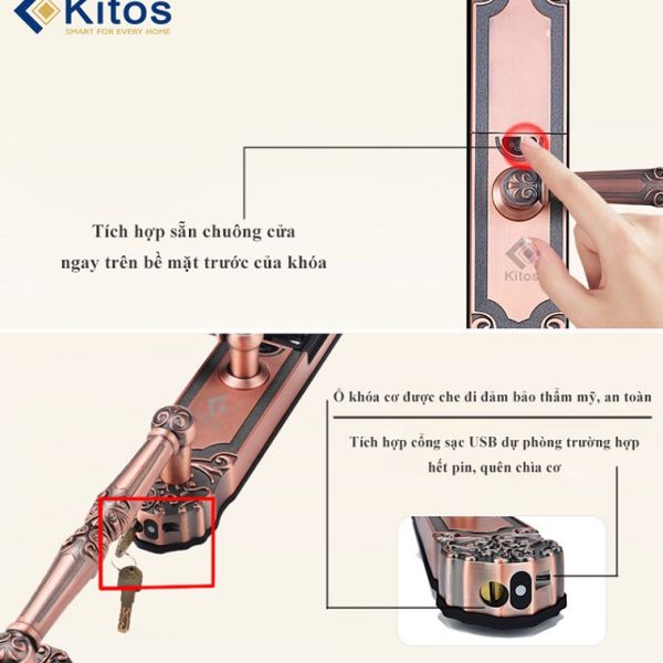 Khóa Cửa Vân Tay Tân Cổ Điển Kitos KT-C500