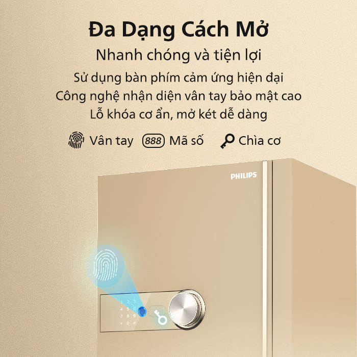 Cách mở khóa két sắt thông minh Philips SBX202