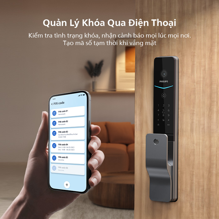 GIÁ KHOÁ CỬA PHILIPS DDL720-MVP CHÍNH HÃNG