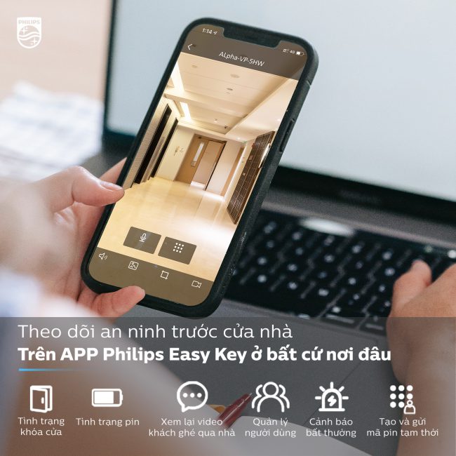 KHÓA CỬA PHILIPS ALPHA 5 AN TOÀN VÀ TIỆN ÍCH